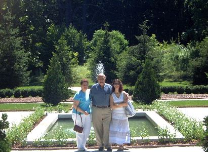 Connie, Harry, Christina at the Mount gardens